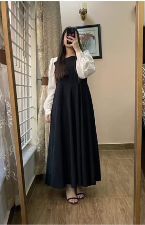 Stylish black plain frock