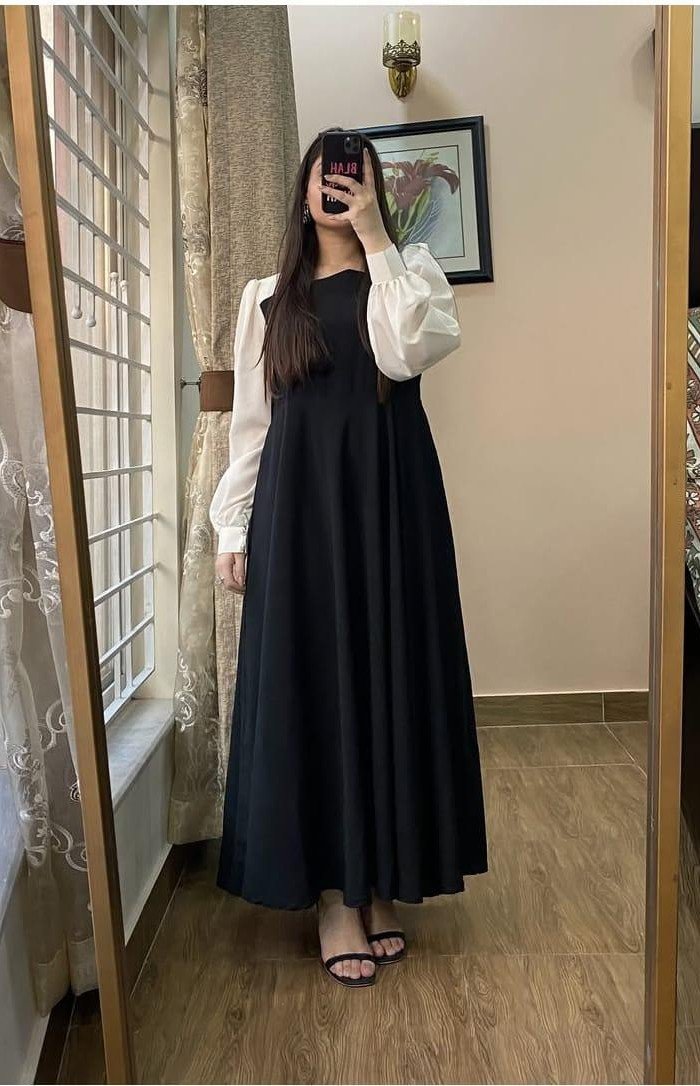 Stylish black plain frock