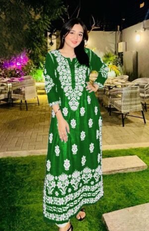 2 Pcs Women's Stitched Embroidered Shirt And Trouser