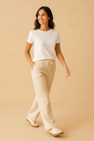 Trouser Vanilla Cloud Wide-Leg - Off-White