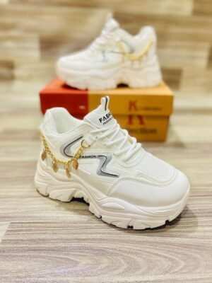 Women's Casual Fabric Joggers - 1 Pcs in White