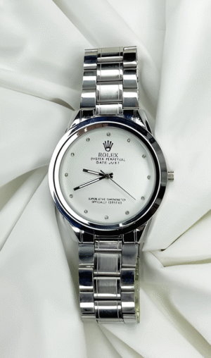 Rolex Men’s Formal Quartz Wrist Watch With Stainless Steel Chain